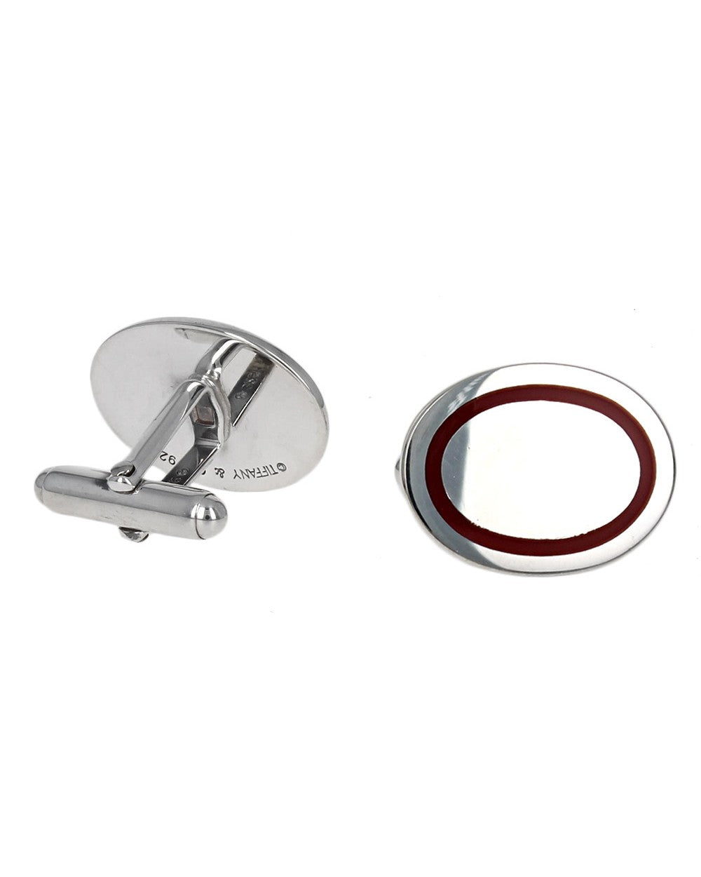 Red Enamel Cufflinks in Sterling Silver