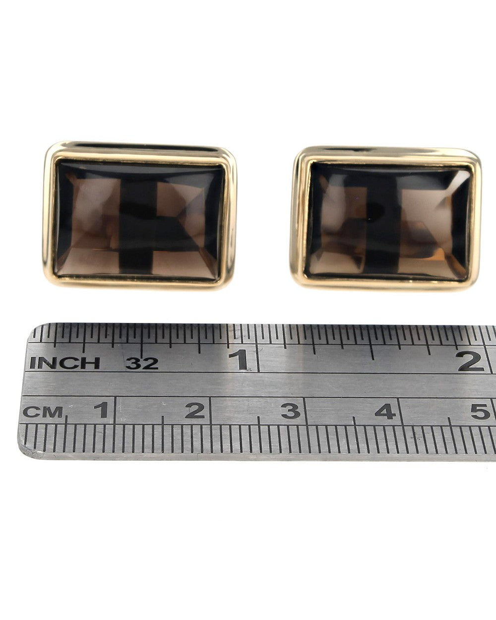 Smoky Quartz Cufflinks in Yellow Gold