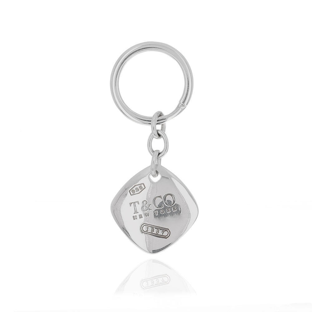 Tiffany & Co. 2005 Square Cushion Key Ring in Silver