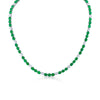 Oval-cut Green Emeralds and Diamonds Necklace