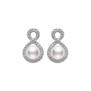 Ruyi Akoya Cultured Pearl and Diamond Earrings
