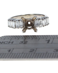 Baguette Diamond Semi Mount Ring