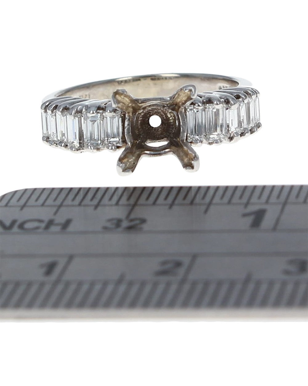 Baguette Diamond Semi Mount Ring