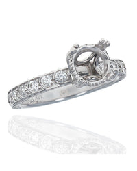 Diamond Semi Mount Ring with Pave Sides