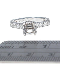 Diamond Semi Mount Ring with Pave Sides