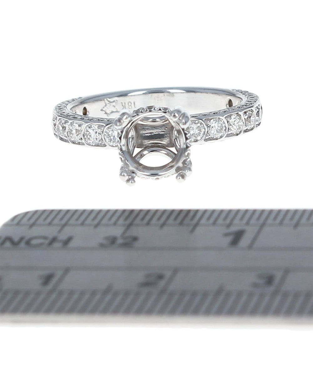 Diamond Semi Mount Ring with Pave Sides