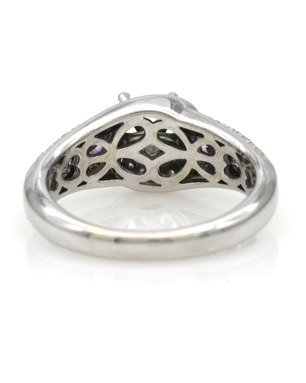 Pink Sapphire and Diamond Semi Mount Ring