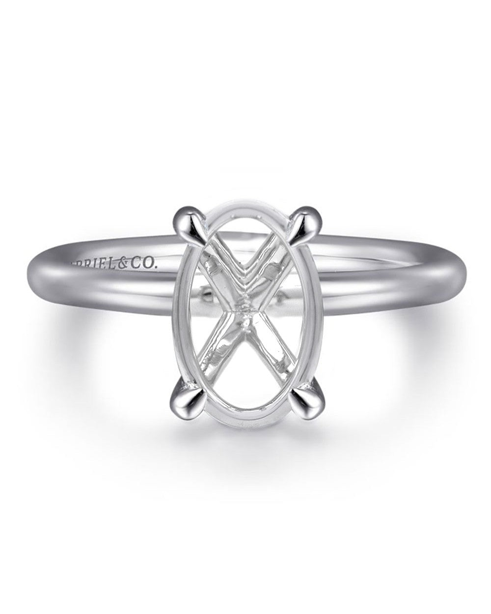 Gabriel & Co. Oval Solitaire Semi Mounting in White Gold