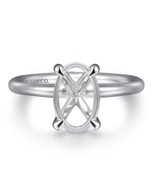Gabriel & Co. Oval Solitaire Semi Mounting in White Gold