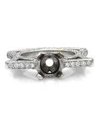 3.34ctw Diamond Flat Cut Out Semi Mount in White Gold