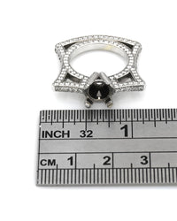 3.34ctw Diamond Flat Cut Out Semi Mount in White Gold