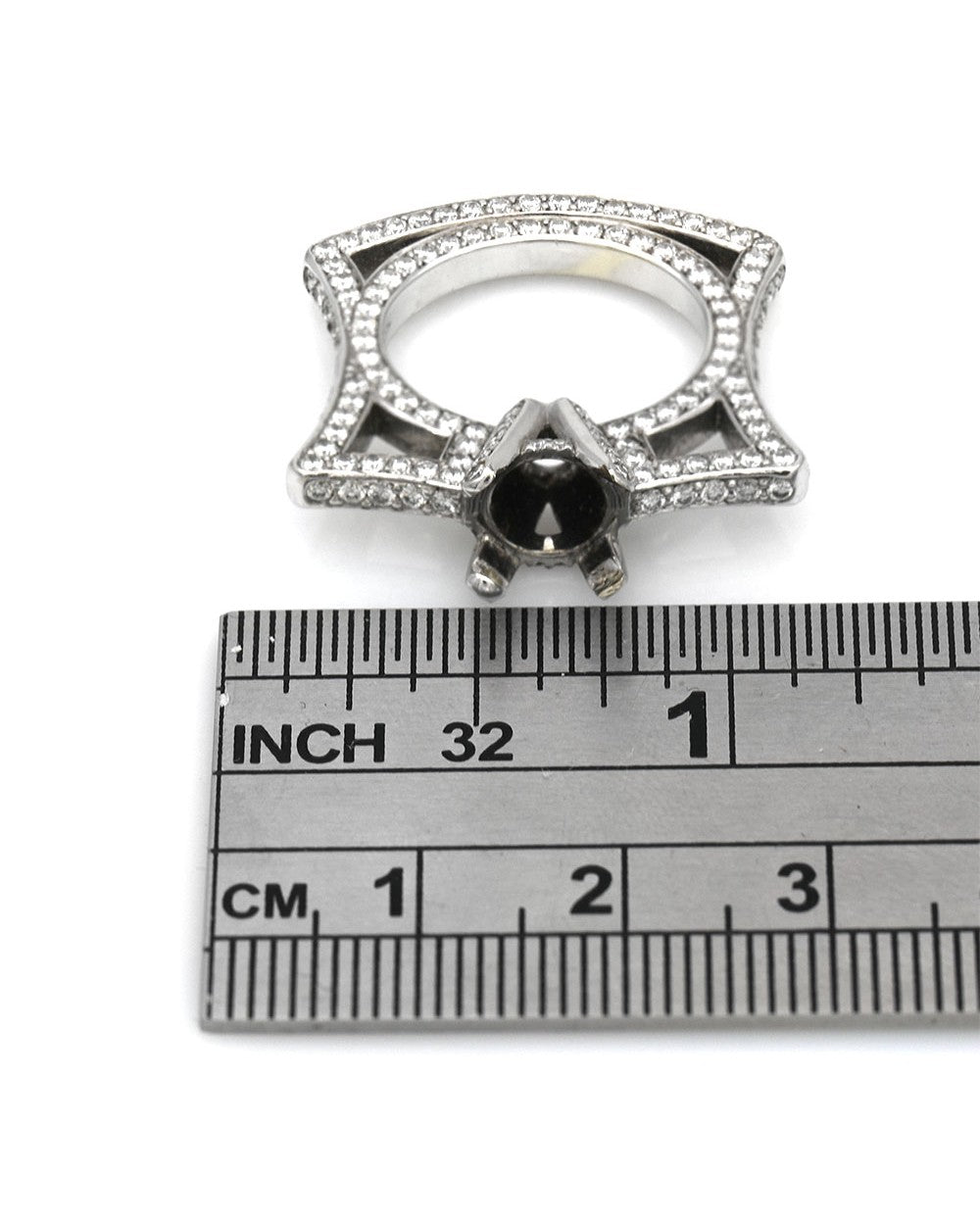 3.34ctw Diamond Flat Cut Out Semi Mount in White Gold