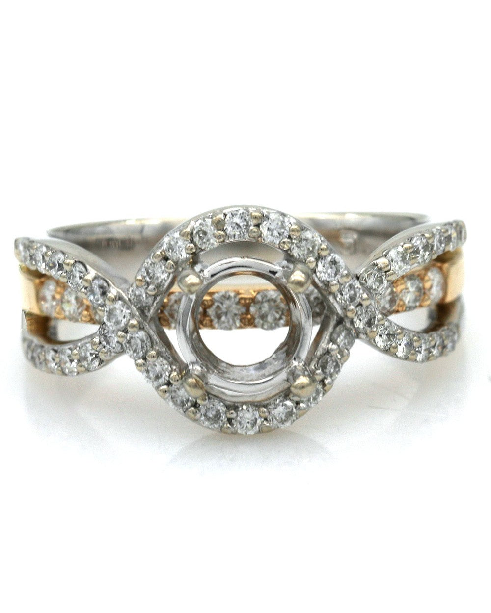 Diamond Halo Crossover Open Shank Semi Mounting