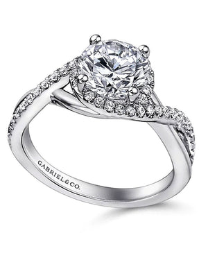 Gabriel & Co. Contemporary Collection Diamond Crossover Halo Semi Mount