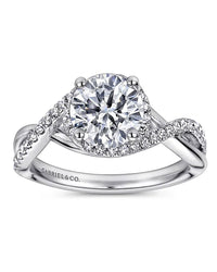 Gabriel & Co. Contemporary Collection Diamond Crossover Halo Semi Mount