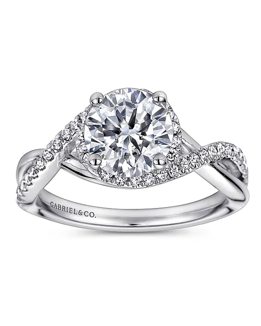 Gabriel & Co. Contemporary Collection Diamond Crossover Halo Semi Mount