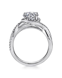 Gabriel & Co. Contemporary Collection Diamond Crossover Halo Semi Mount