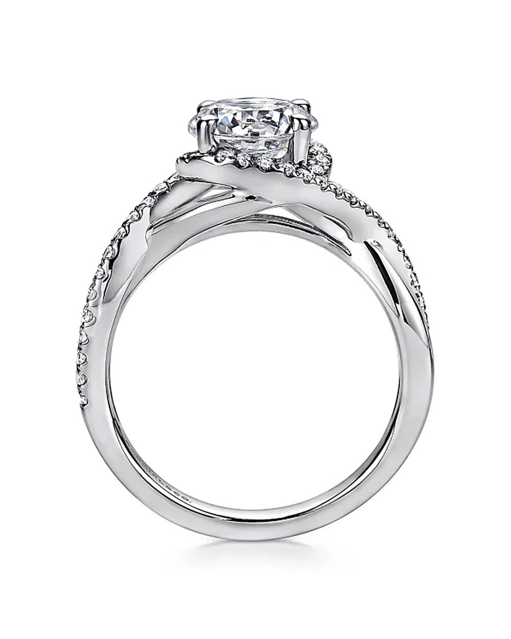 Gabriel & Co. Contemporary Collection Diamond Crossover Halo Semi Mount