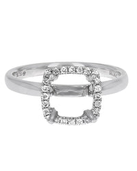 High Polish Band with Cushion Diamond Halo in Gold