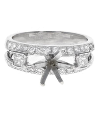 Princess and Round Diamond Split Shank Semi Mount
