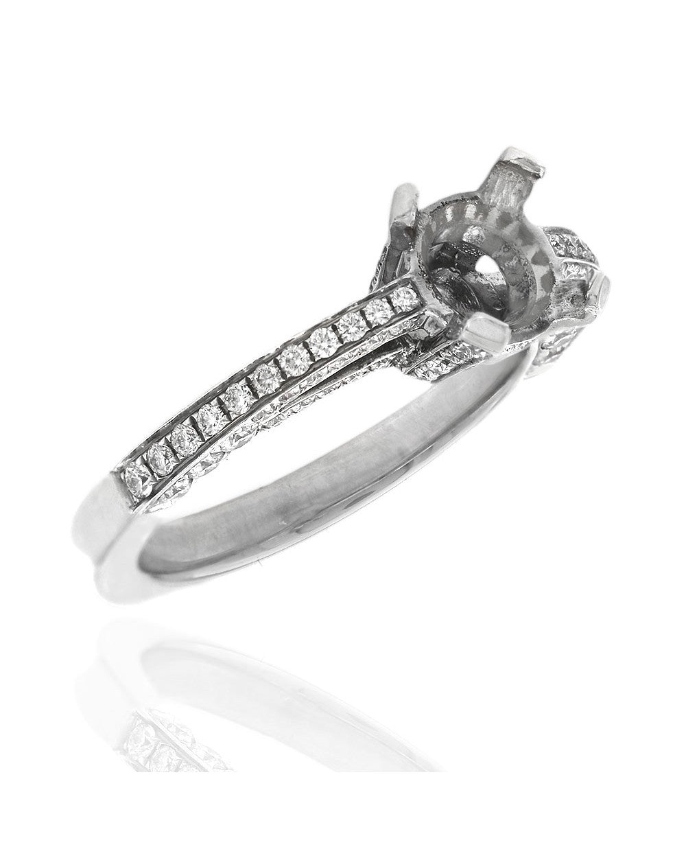 3 Sided Diamond 2 Row Gallery Semi Mount