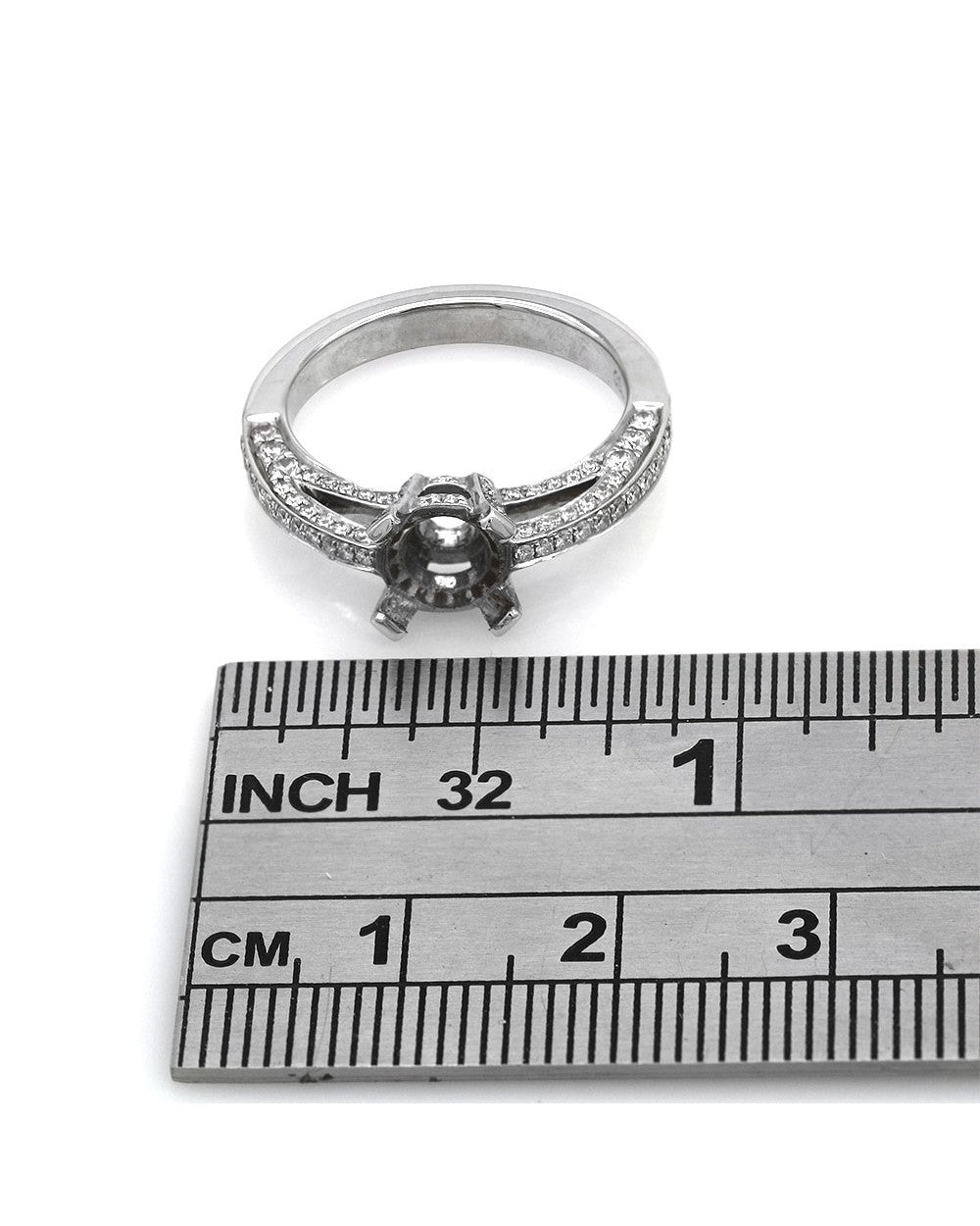 3 Sided Diamond 2 Row Gallery Semi Mount