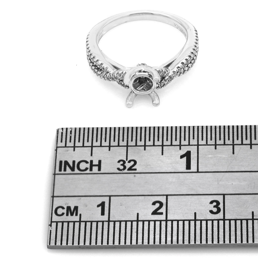Gabriel & Co. Gina Platinum Diamond Crossover Engagement Semi Mount
