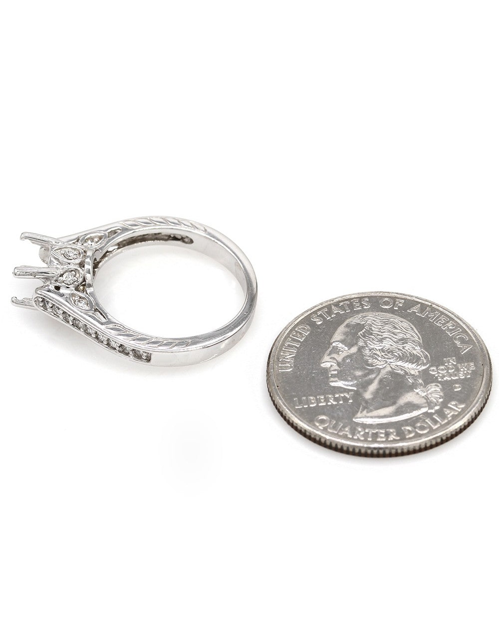 Diamond Engagement Ring Mounting in Gold