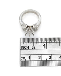 Baguette and Princess Diamond Ring Mounting in Platinum
