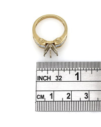 Princess Cut Channel Set Diamond Mounting in Gold