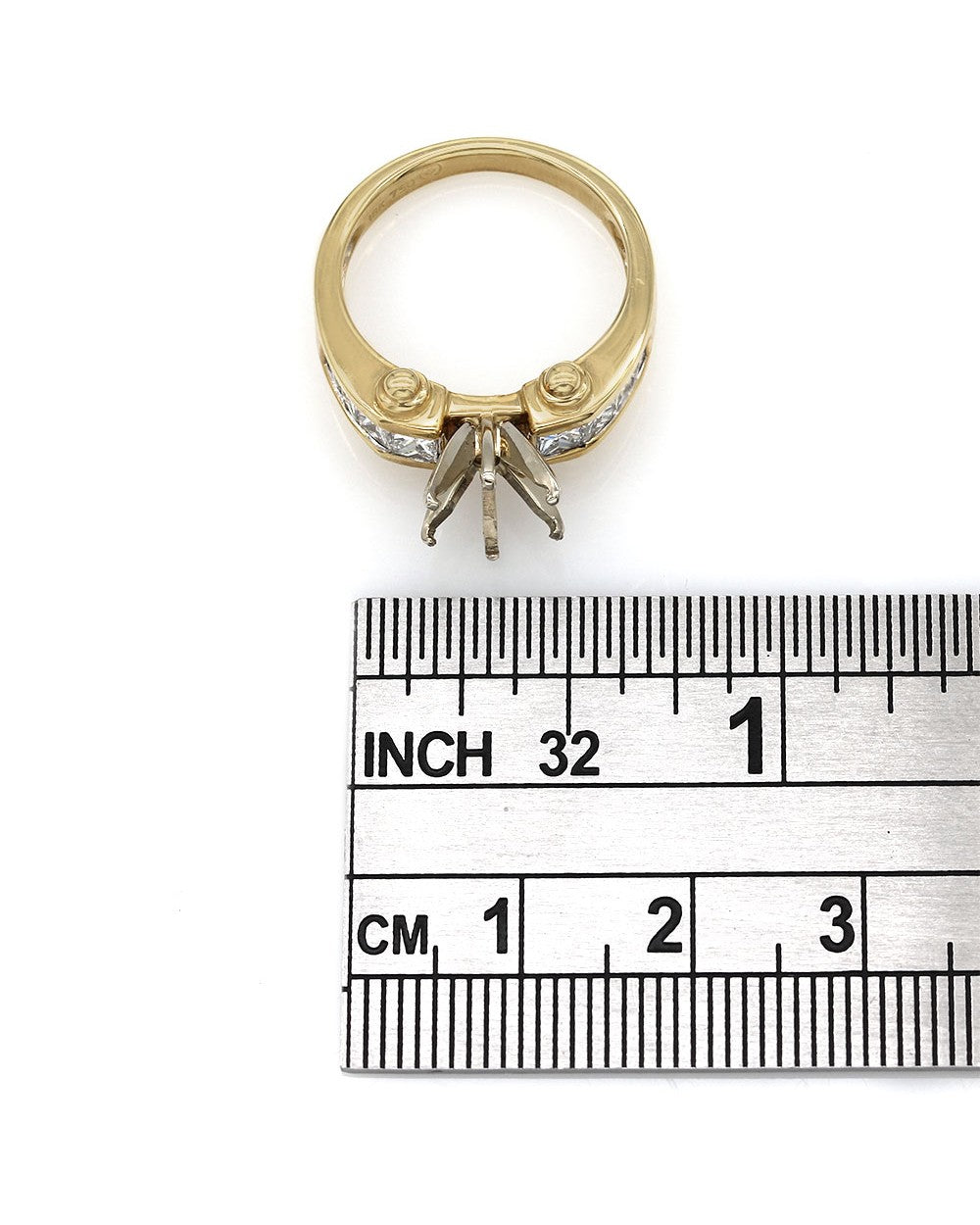 Princess Cut Channel Set Diamond Mounting in Gold
