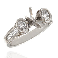 Diamond Engagement Ring Mounting in Platinum