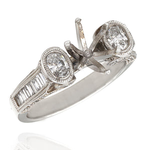 Diamond Engagement Ring Mounting in Platinum