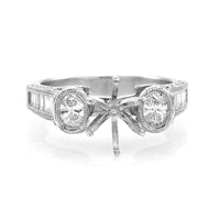 Diamond Engagement Ring Mounting in Platinum