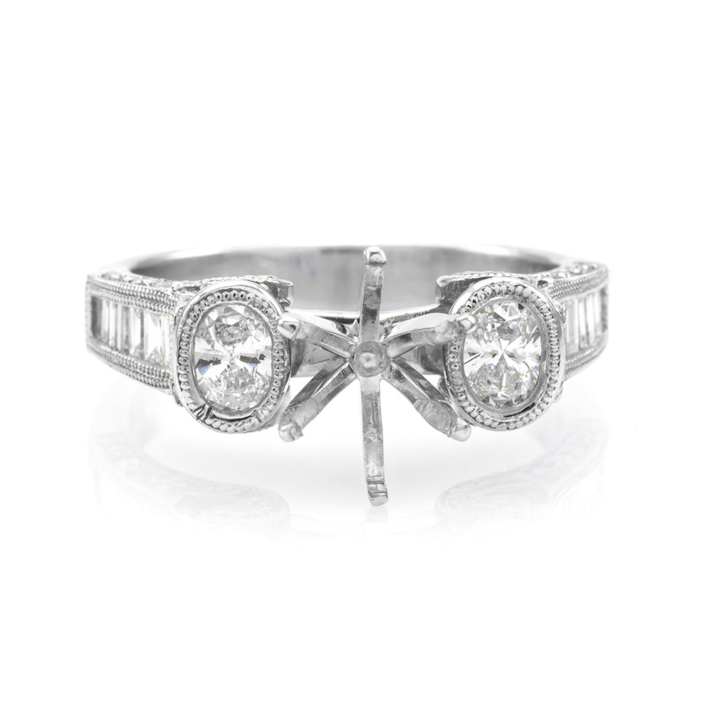 Diamond Engagement Ring Mounting in Platinum