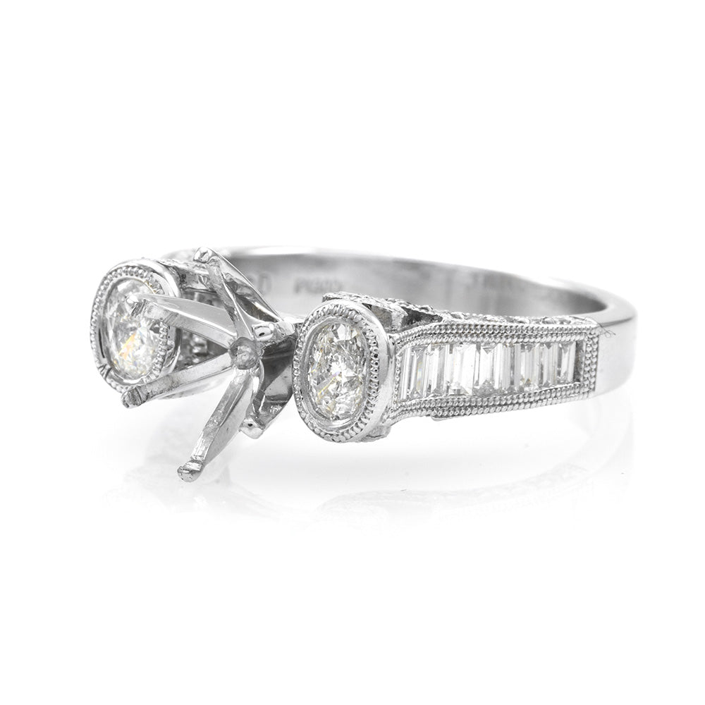 Diamond Engagement Ring Mounting in Platinum