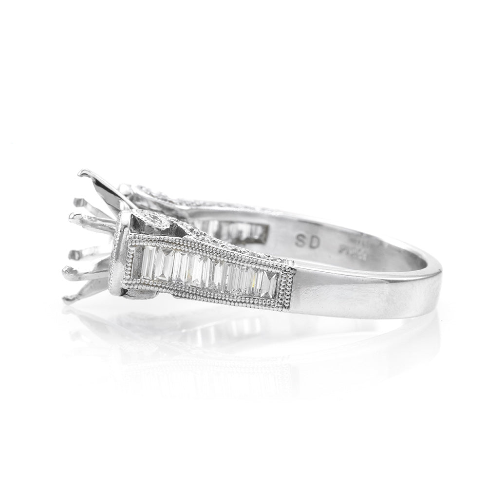Diamond Engagement Ring Mounting in Platinum