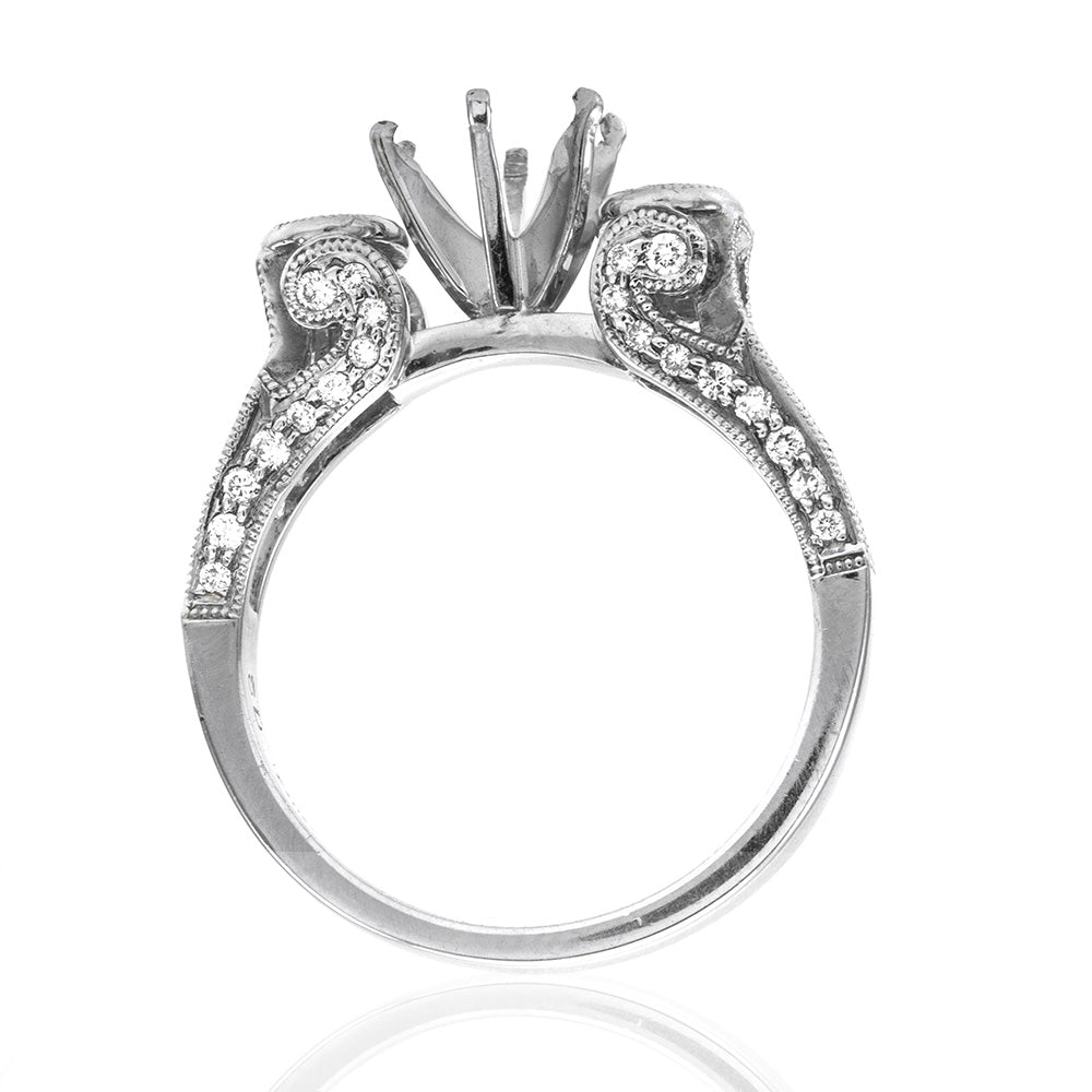 Diamond Engagement Ring Mounting in Platinum