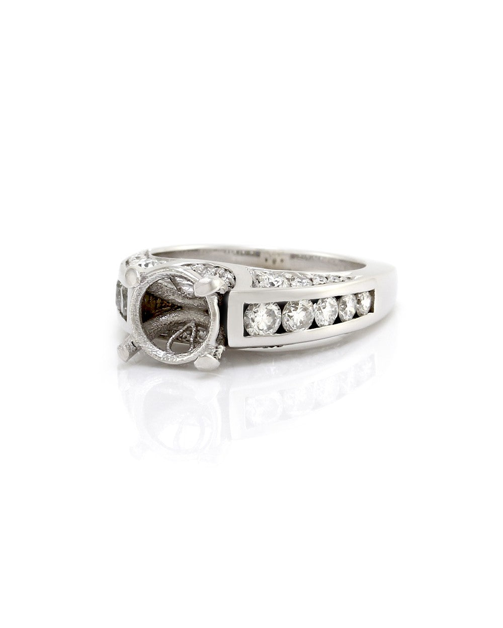 Diamond Ring Mounting in Platinum and Gold