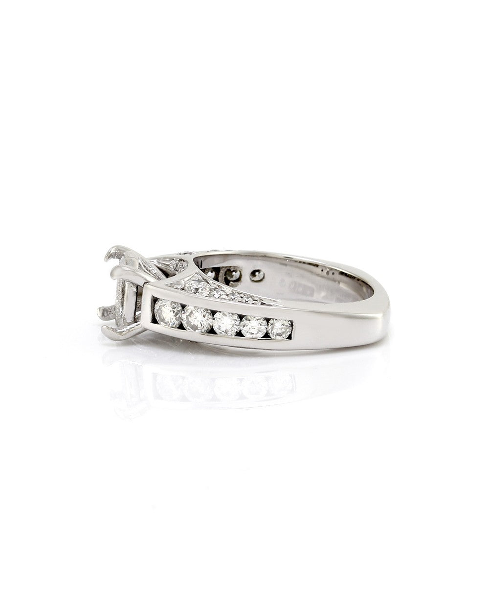 Diamond Ring Mounting in Platinum and Gold
