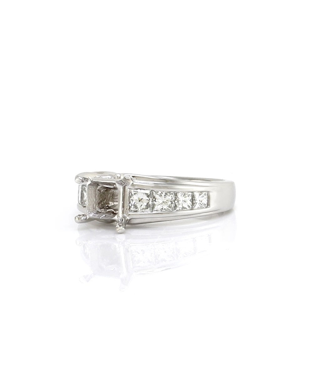 Princess Diamond Bridal Engagement Ring Mounting in Platinum