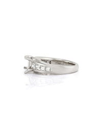 Princess Diamond Bridal Engagement Ring Mounting in Platinum