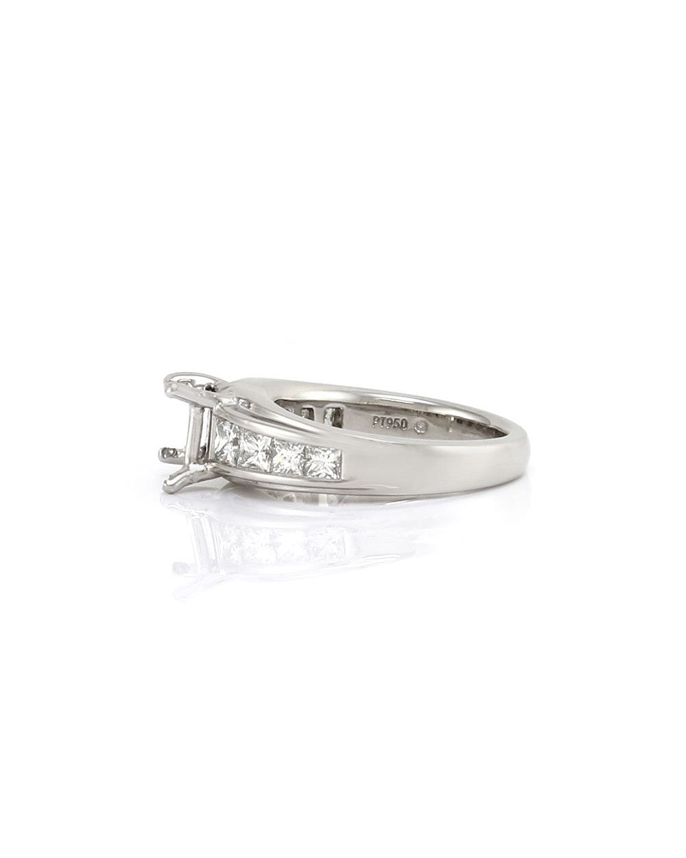 Princess Diamond Bridal Engagement Ring Mounting in Platinum