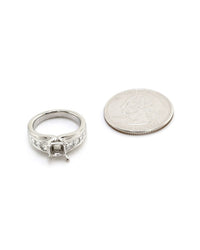 Princess Diamond Bridal Engagement Ring Mounting in Platinum
