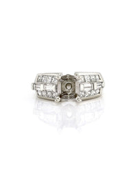 Princess and Baguette Diamond Ring Mounting in Gold