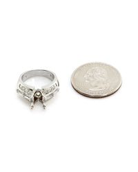 Princess and Baguette Diamond Ring Mounting in Gold