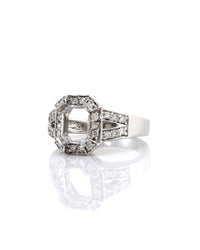 Pave Diamond Engagement Ring Mounting in Gold