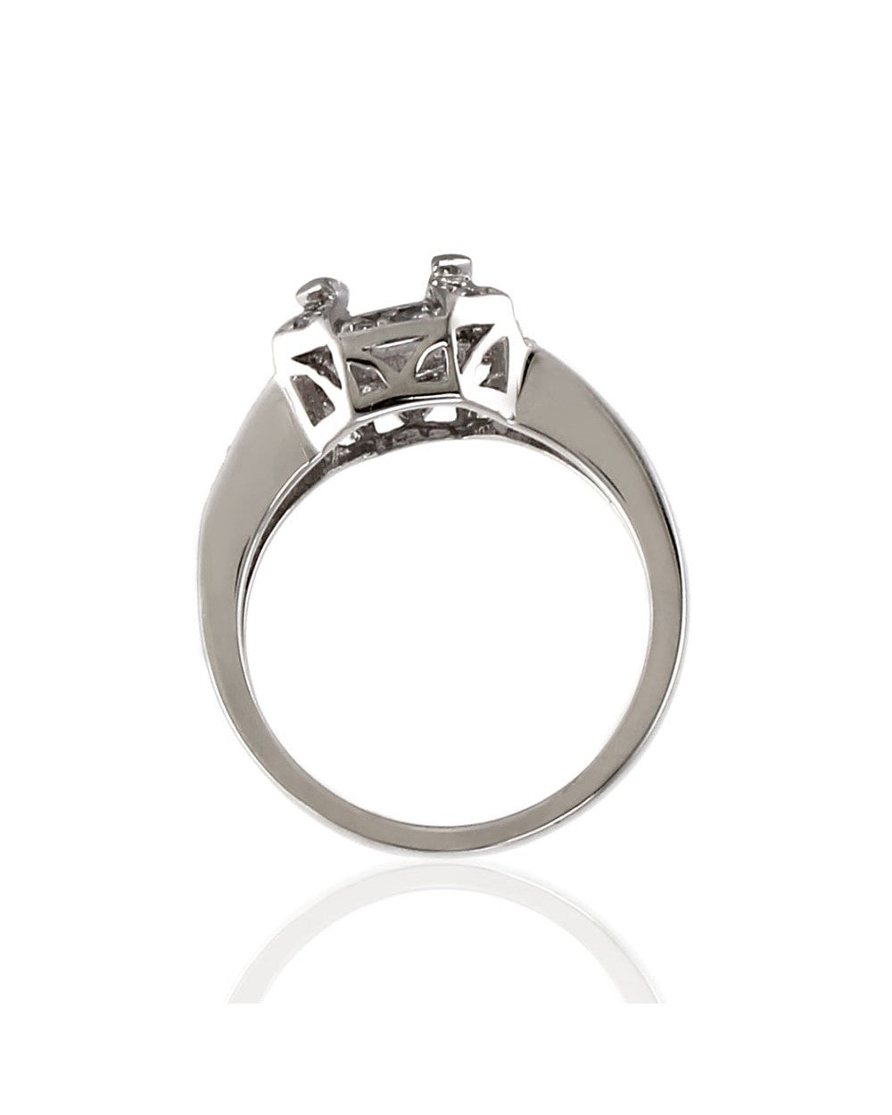 Pave Diamond Engagement Ring Mounting in Gold