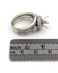 14kw 3 Band Round Diamond Halo Mounting