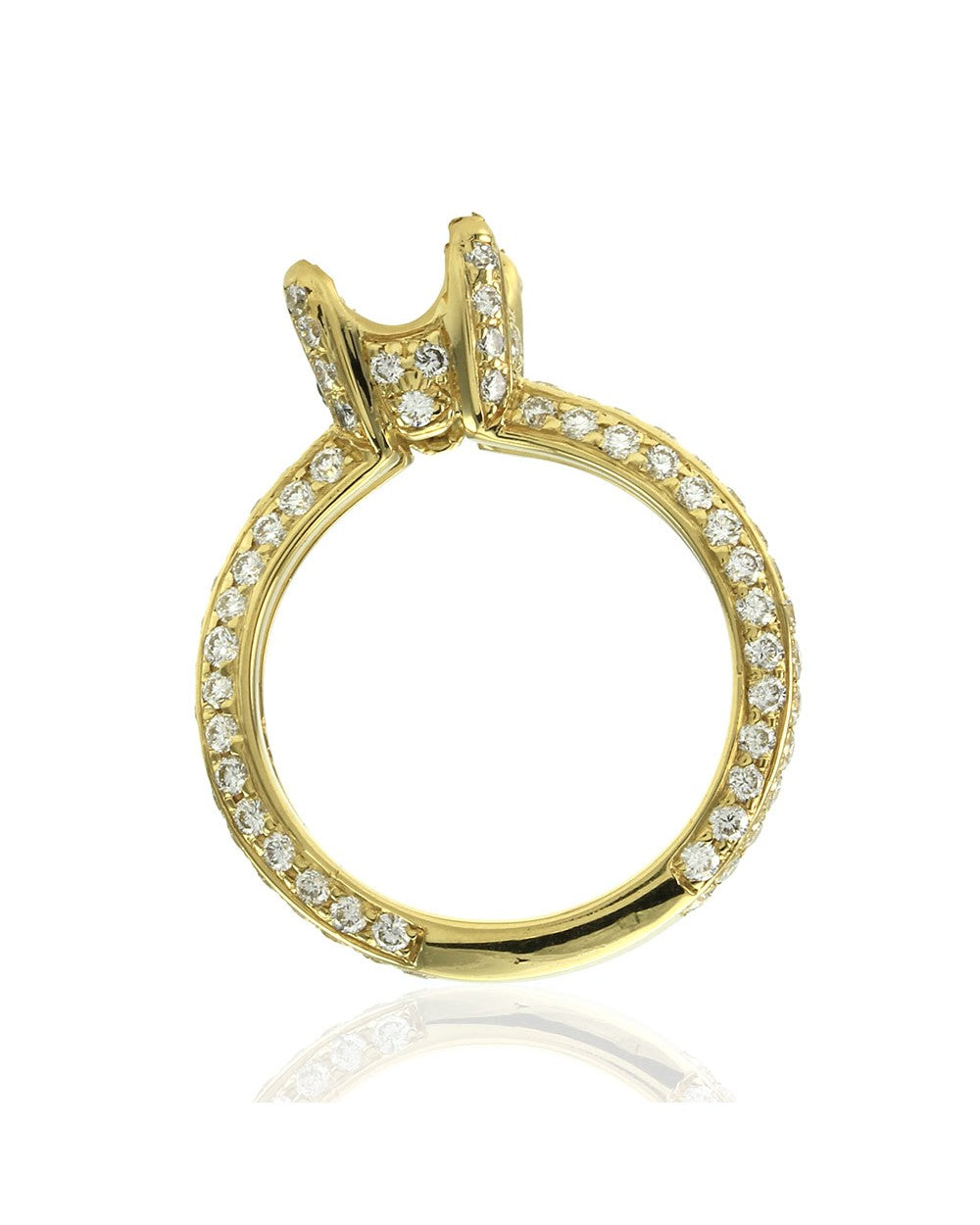 Pave Diamond Bridal Engagement Ring Mounting in Gold